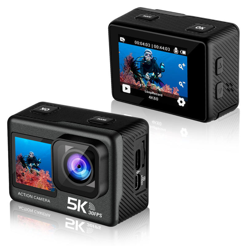 SU7 4K 60fps Action Camera with Dual Screen,Remote Control,Image Stabilization, Outdoor Sports Underwater Video Camera for Diving,Skiing,Motorcycle and Bike Helmet Camera(Only Ship To US))